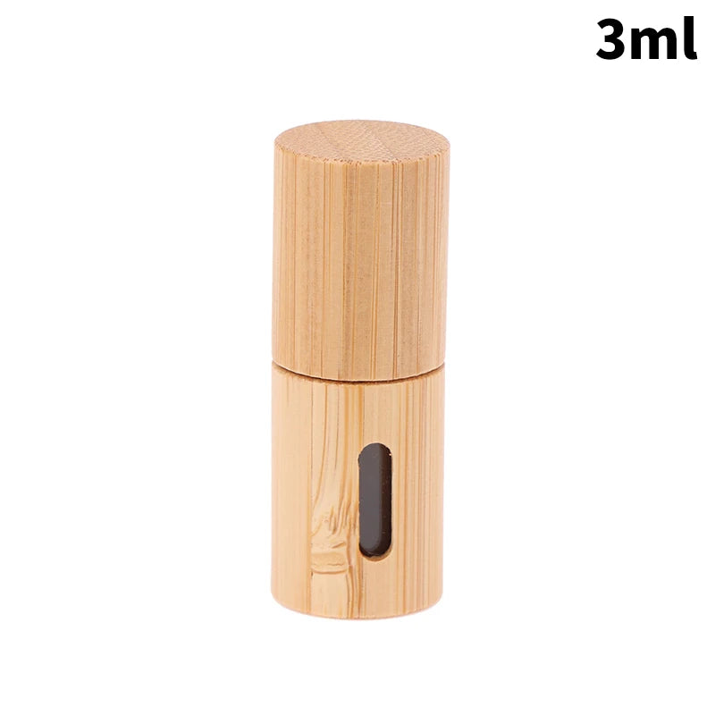 Bamboo Roll-On Bottle 3/5/10ml – Refillable Glass Essential Oil Roller Roller Bottle Qst 3ML