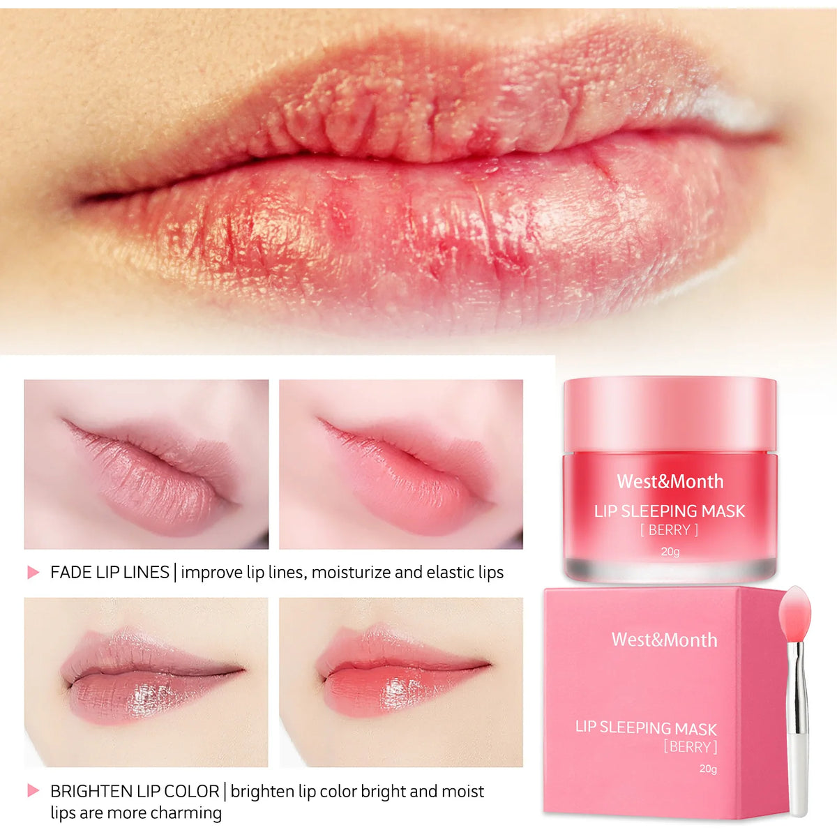 West&Month Lip Sleeping Mask – Nourishing Jelly Lip Mask 20g Lip Sleeping Mask Qst
