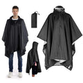 3-in-1 Military Rain Poncho – Waterproof Camping & Hiking Rain Poncho Qst black