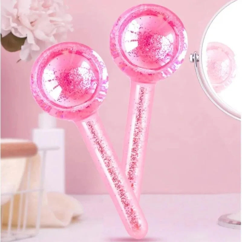 Crystal Ice Facial Cooling Massage Balls – Glass Skincare Tool Facial Massage Tool Qme