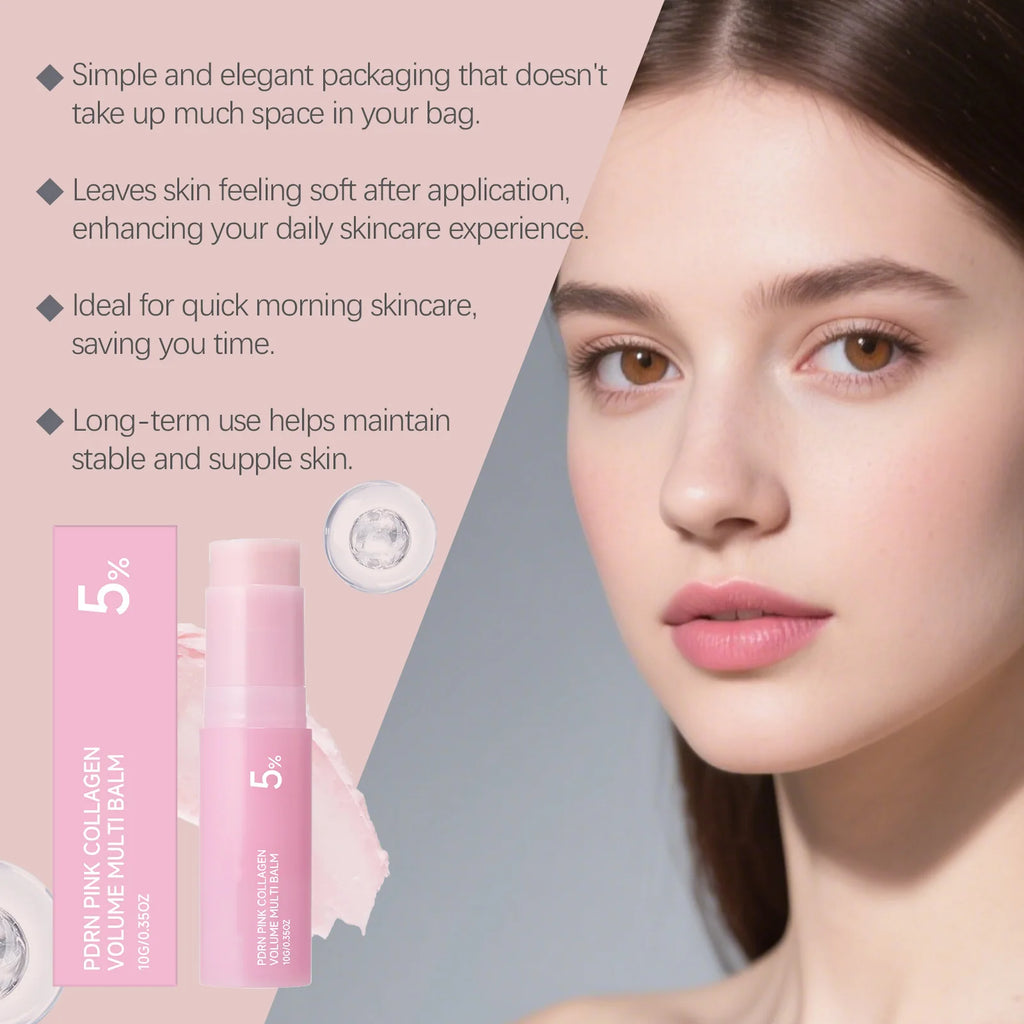 Collagen Pink Multi Balm Face Stick – Deep Moisturizing 10g Face Balm Stick Qst