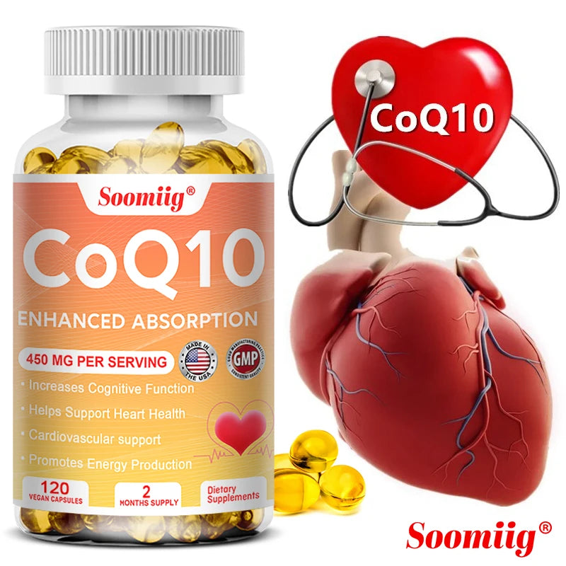SOOMIIG CoQ10 Capsules – Energy, Heart & Immunity Supplement CoQ10 Supplement Qst