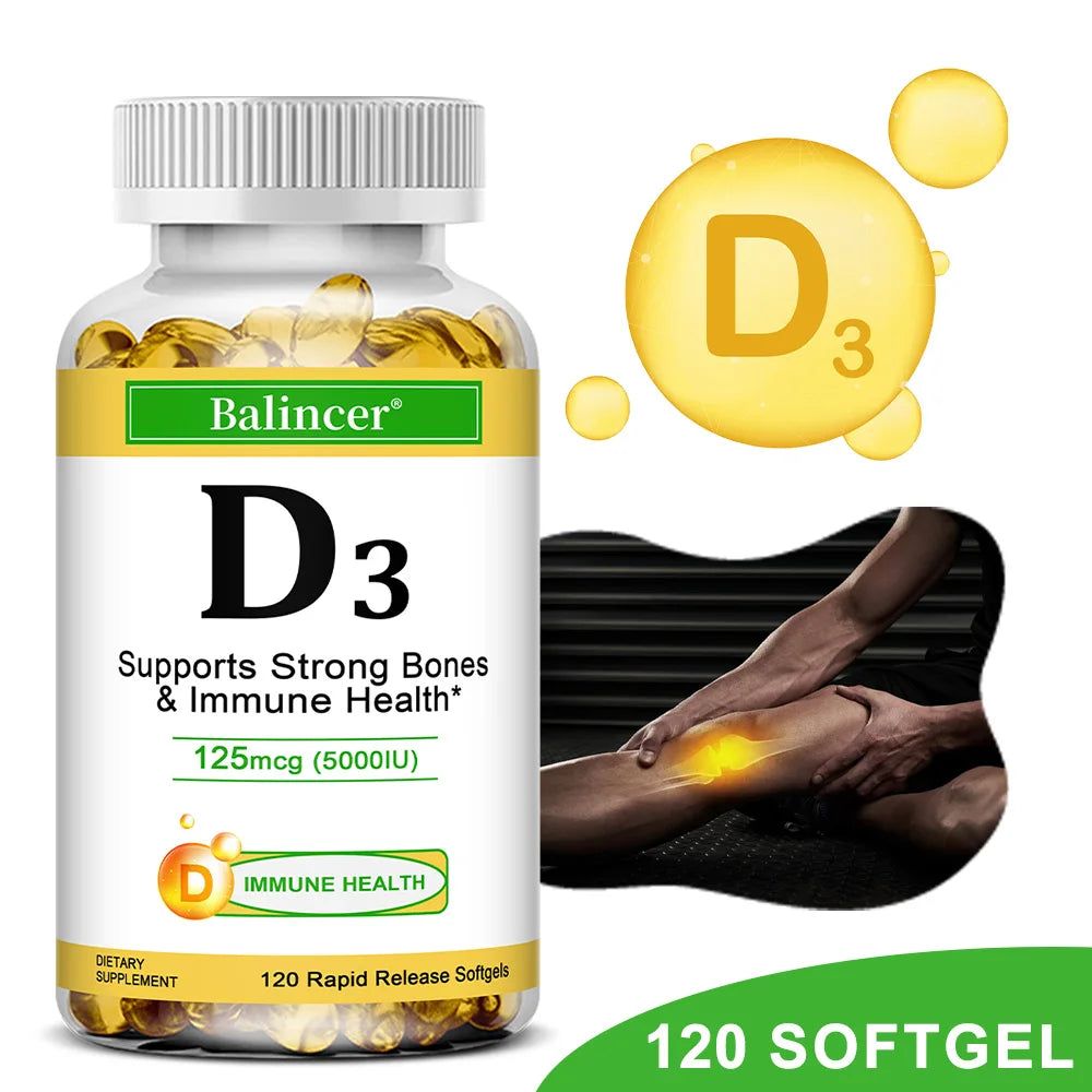 Vitamin D3 5000 IU – Gluten Free Non-GMO Bone & Immune Support Vitamin D Supplement Qst