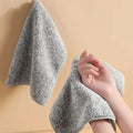 Japanese Thickened Bamboo Fiber Absorbent Towels – 5 Pack Bamboo Fiber Towel Qme gray 5pcs