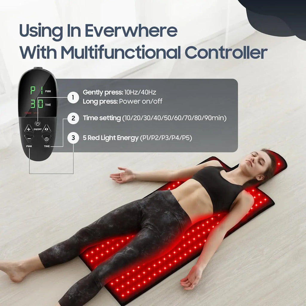 Red Light Therapy Mat 325 LEDs 660nm 850nm Near Infrared Wrap Belt Red Light Therapy Mat Qst