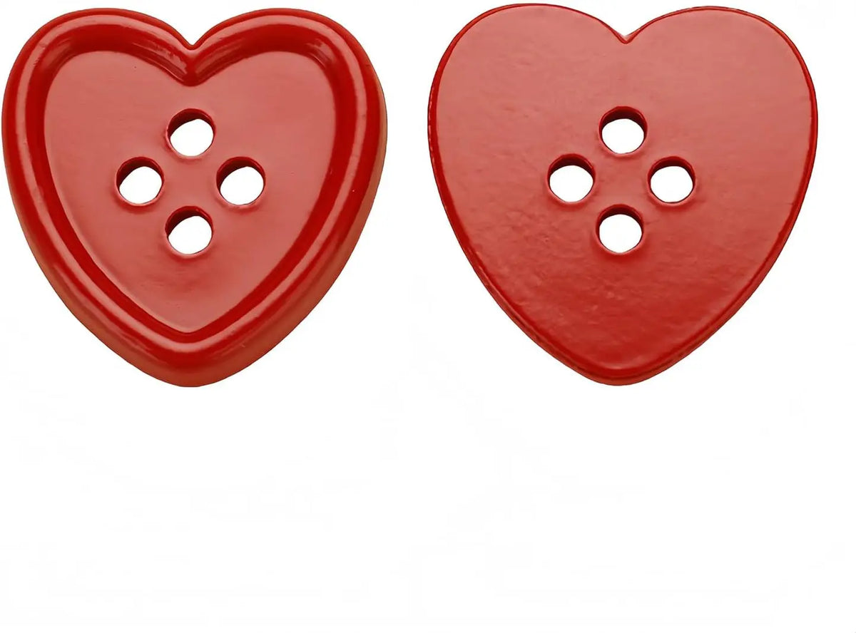 Vintage Burgundy Heart-Shaped Buttons – 20pcs for Coats & Sweaters Decorative Sewing Buttons Qme 20PCS