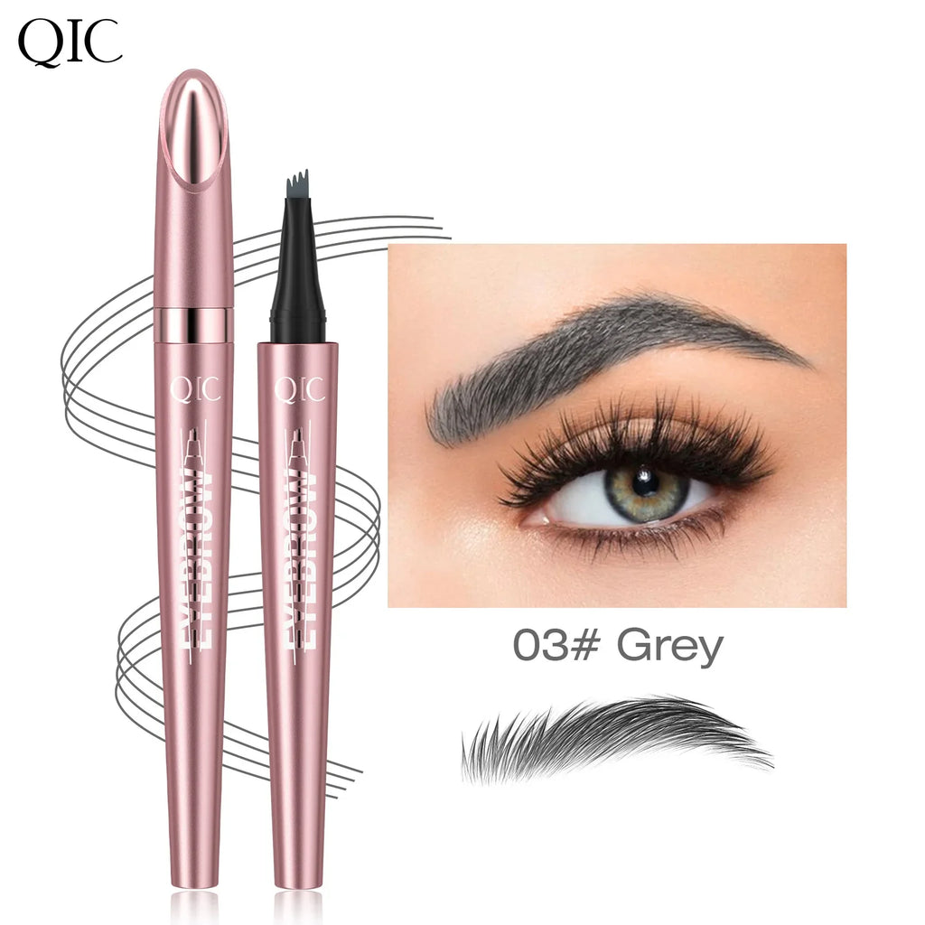 QIC Waterproof Microblading Eyebrow Pen | 4 Split Head, 6 Colors Microblading Eyebrow Pen Qme Q708-3
