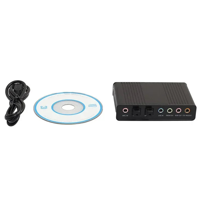 Qme USB 5.1 External Sound Card Optical Audio Adapter USB Sound Card Qme