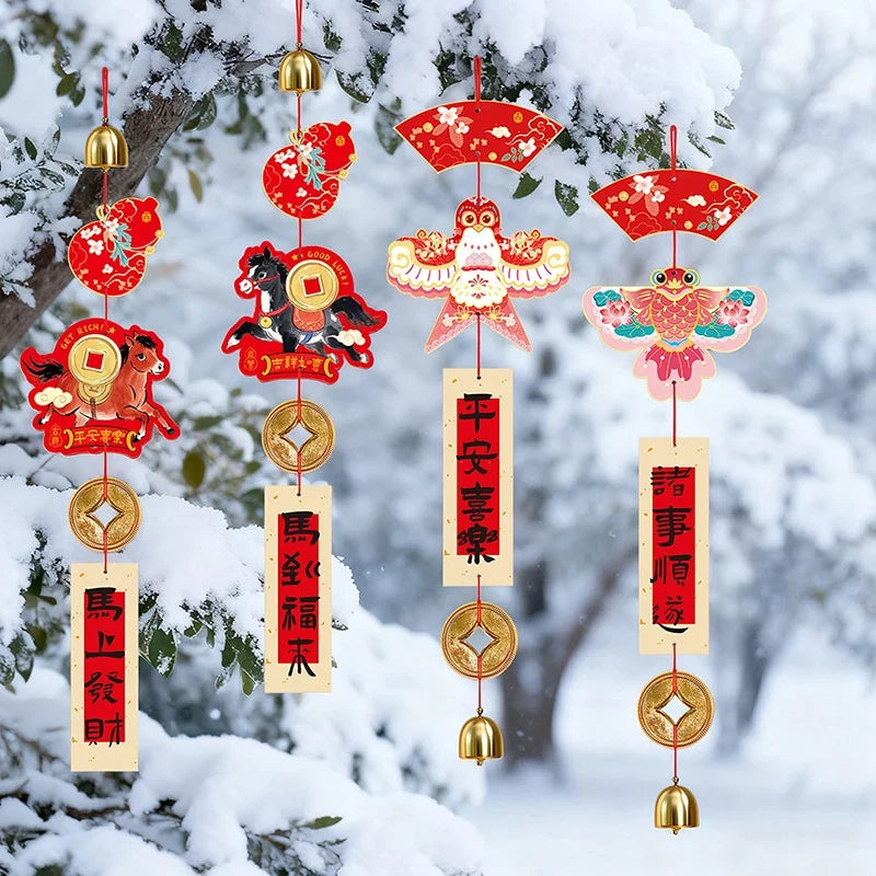 Chinese New Year Wind Chime Ornament | Spring Festival Decor Festive Wind Chime Qme