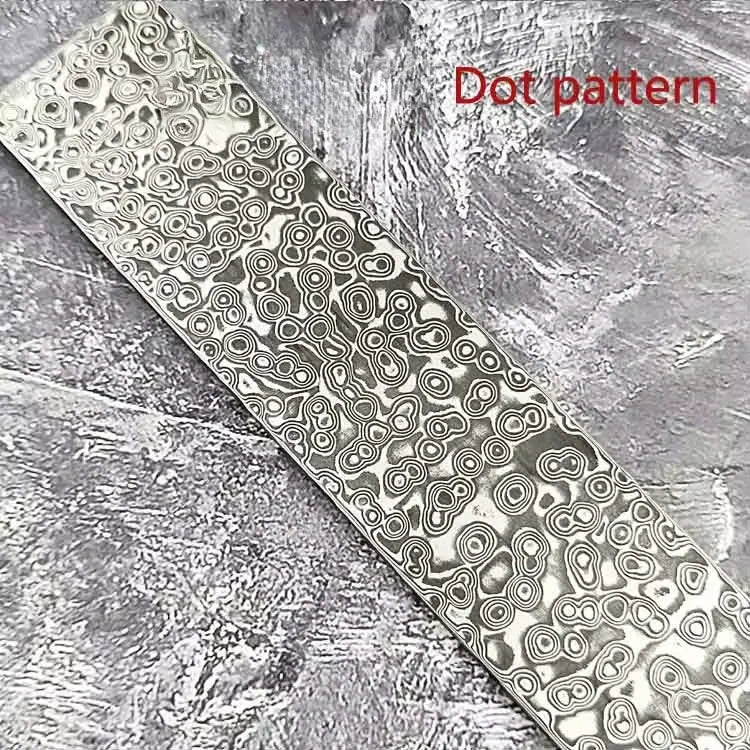 Damascus Steel Knife Blank Billet – Heat Treated DIY Bar 22x3cm Knife Making Billet Qst 22x3x0.3CM Dot