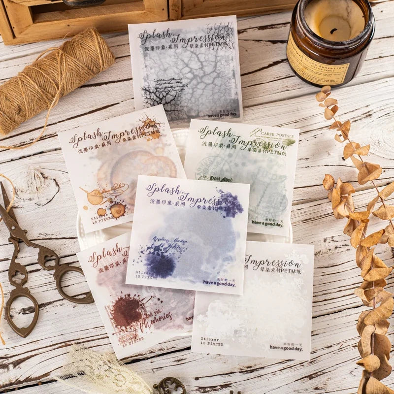 Vintage Border Junk Journal Collage Stickers – 10 Pack Craft Stickers Qme