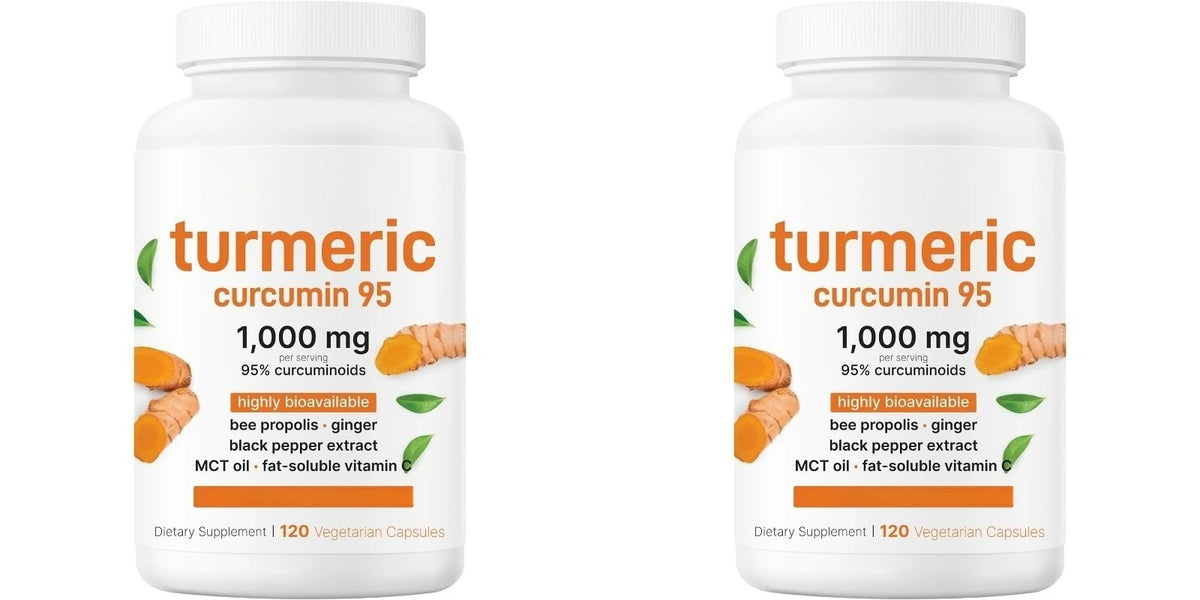 Turmeric Curcumin 1000mg Capsules – Ginger, Black Pepper & Vitamin C Herbal Supplement Capsules Qst 240 Count(Pack of 2)