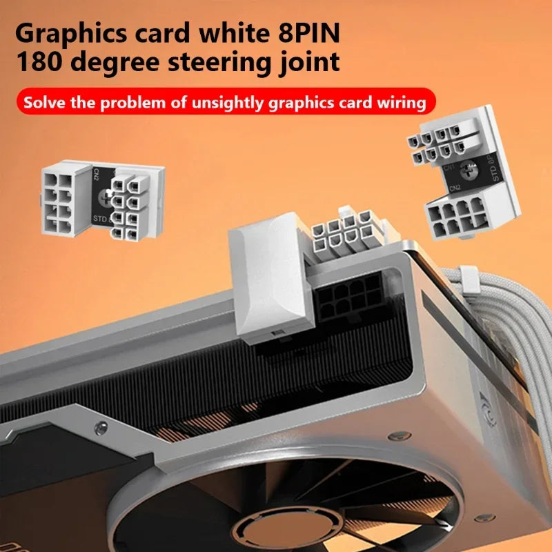 PCIe 8-Pin 6-Pin 180° GPU Power Connector Adapter | Qme GPU Power Adapter Qme