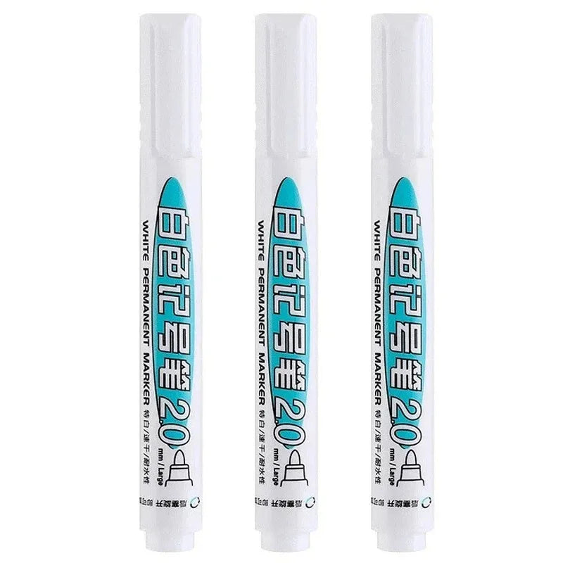White Permanent Paint Marker Pens | 0.7mm Waterproof Tip