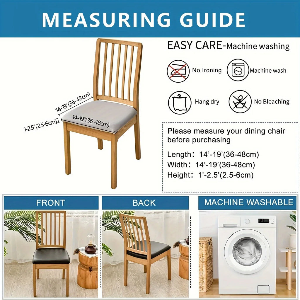PVC Dining Chair Seat Covers – Detachable, Wipe-Clean Chair Seat Covers Qme