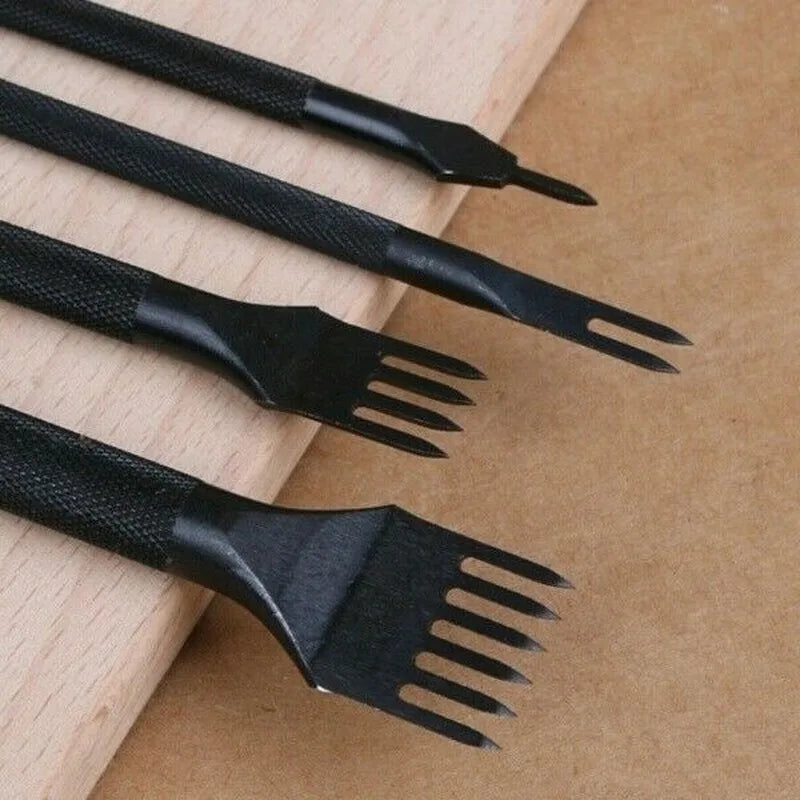 Leather Craft Stitching Punch Tool Set – 1/2/4/6 Claw DIY Kit Leather Stitching Punch Set Qme