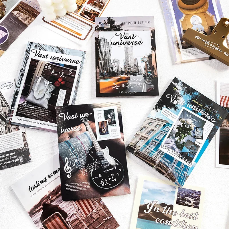 60-Sheet Landscape Scrapbooking Paper Pack | Junk Journal Collage Scrapbooking Paper Pack Qme