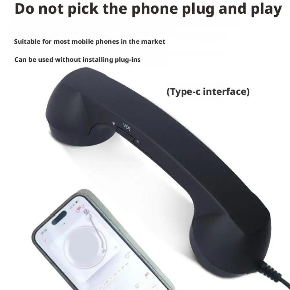 Retro USB-C Telephone Handset Microphone – 10 Colors USB-C Phone Handset Qme