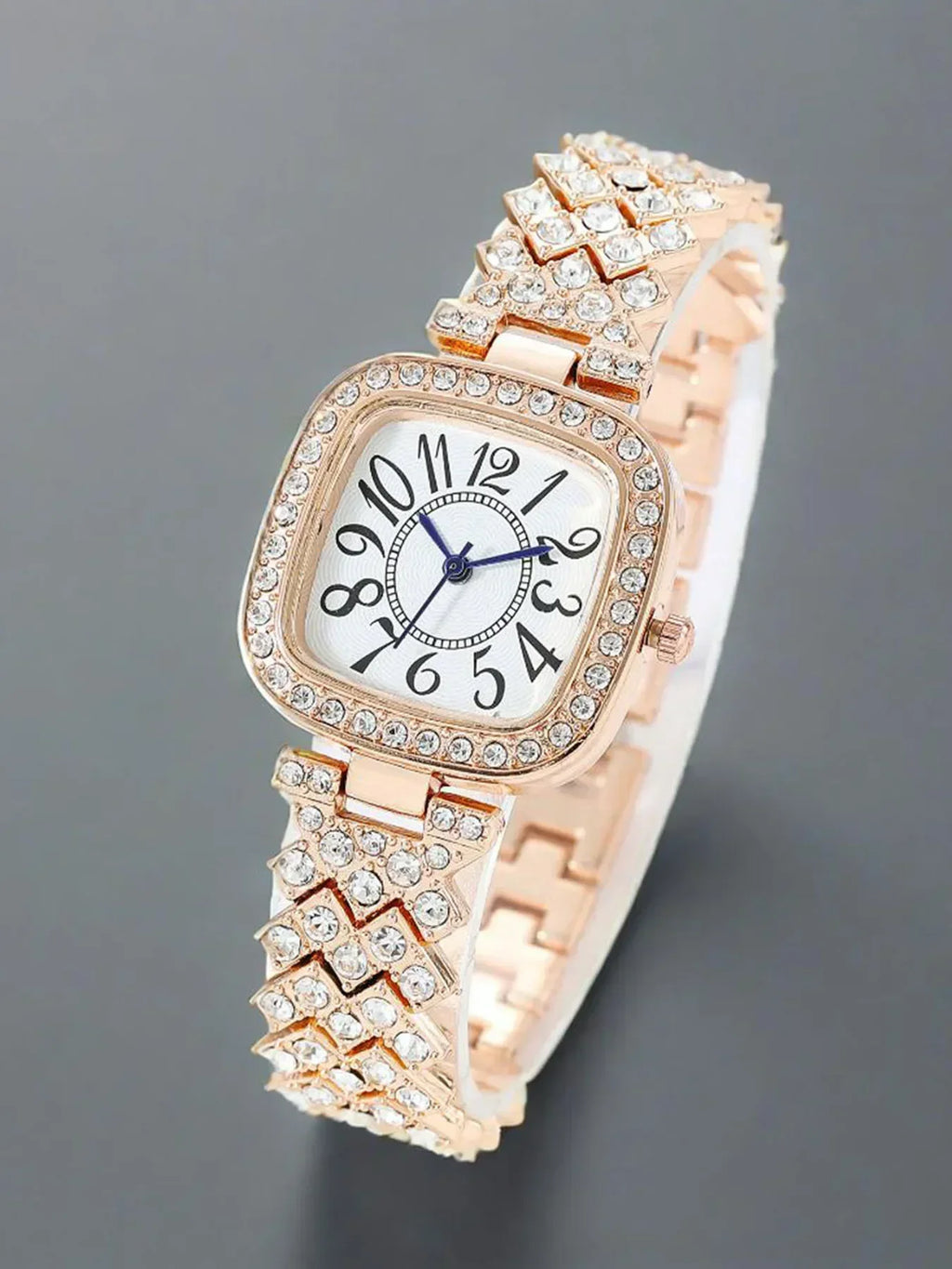 Square Rhinestone Women's Watch – Starry Sky Alloy Dial Fashion Watch Qme