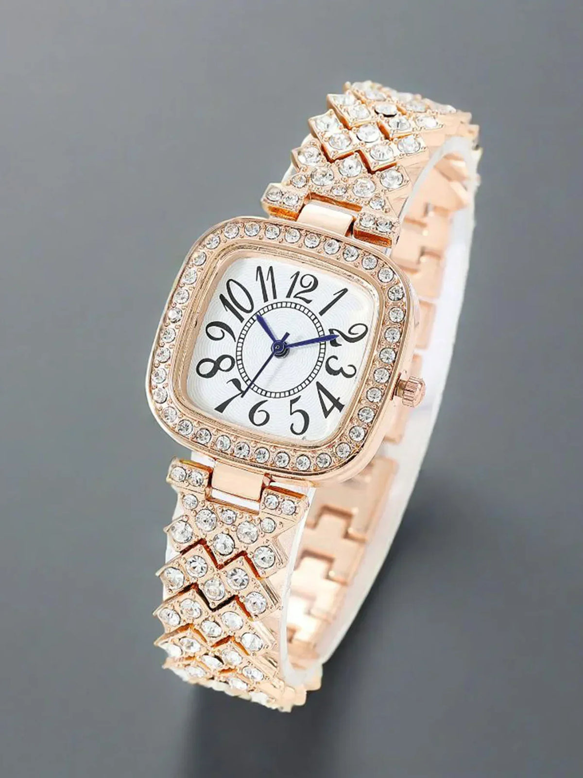 Square Rhinestone Women's Watch – Starry Sky Alloy Dial Fashion Watch Qme