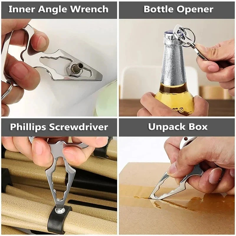 EDC Survival Keychain Tool – Stinger, Bottle Opener & Wrench EDC Multi-Tool Qme