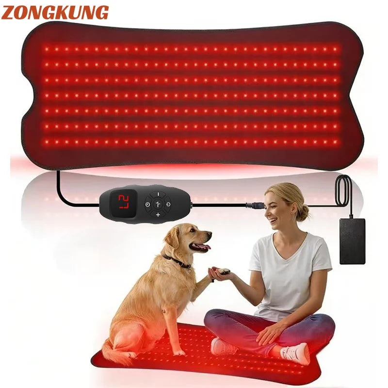 ZONGKUNG Red Light Therapy Pad 210 LEDs 660nm 850nm – 31.5"×14" Red Light Therapy Mat Qst