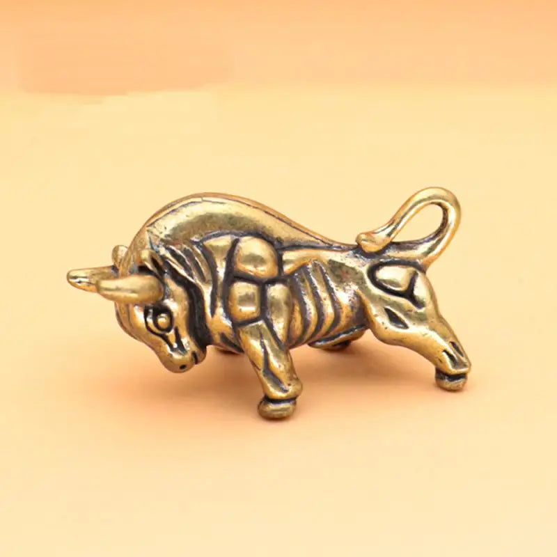 Brass Bullfighting Miniature Figurine Statue | Home Office Decor Decorative Figurine Qme