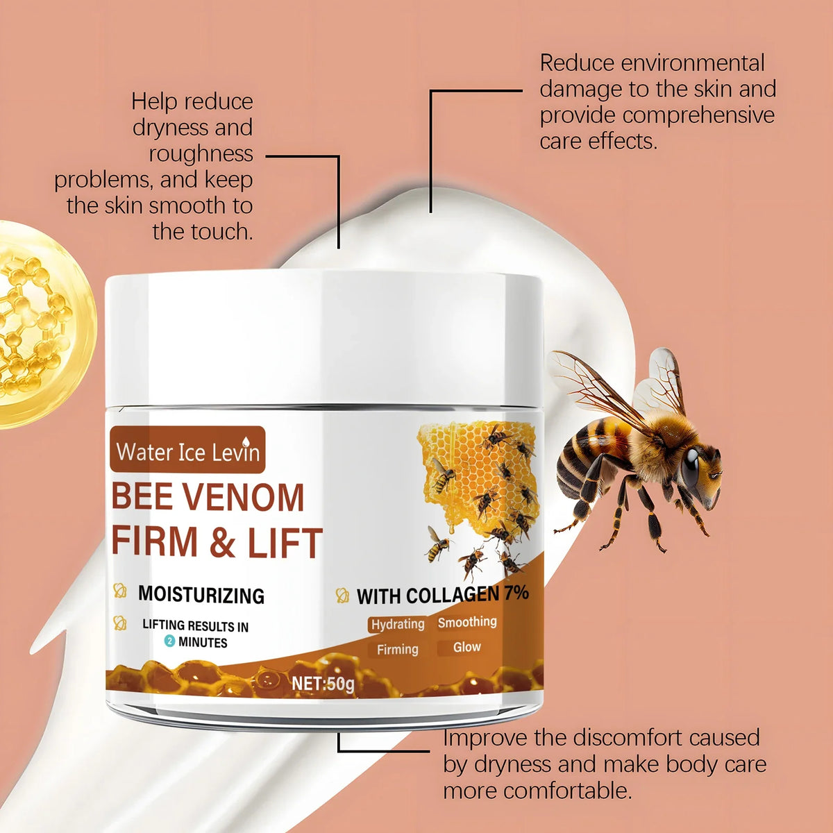 Bee Venom Instant Lifting Face & Neck Cream | Retinol Facial Lifting Cream Qme