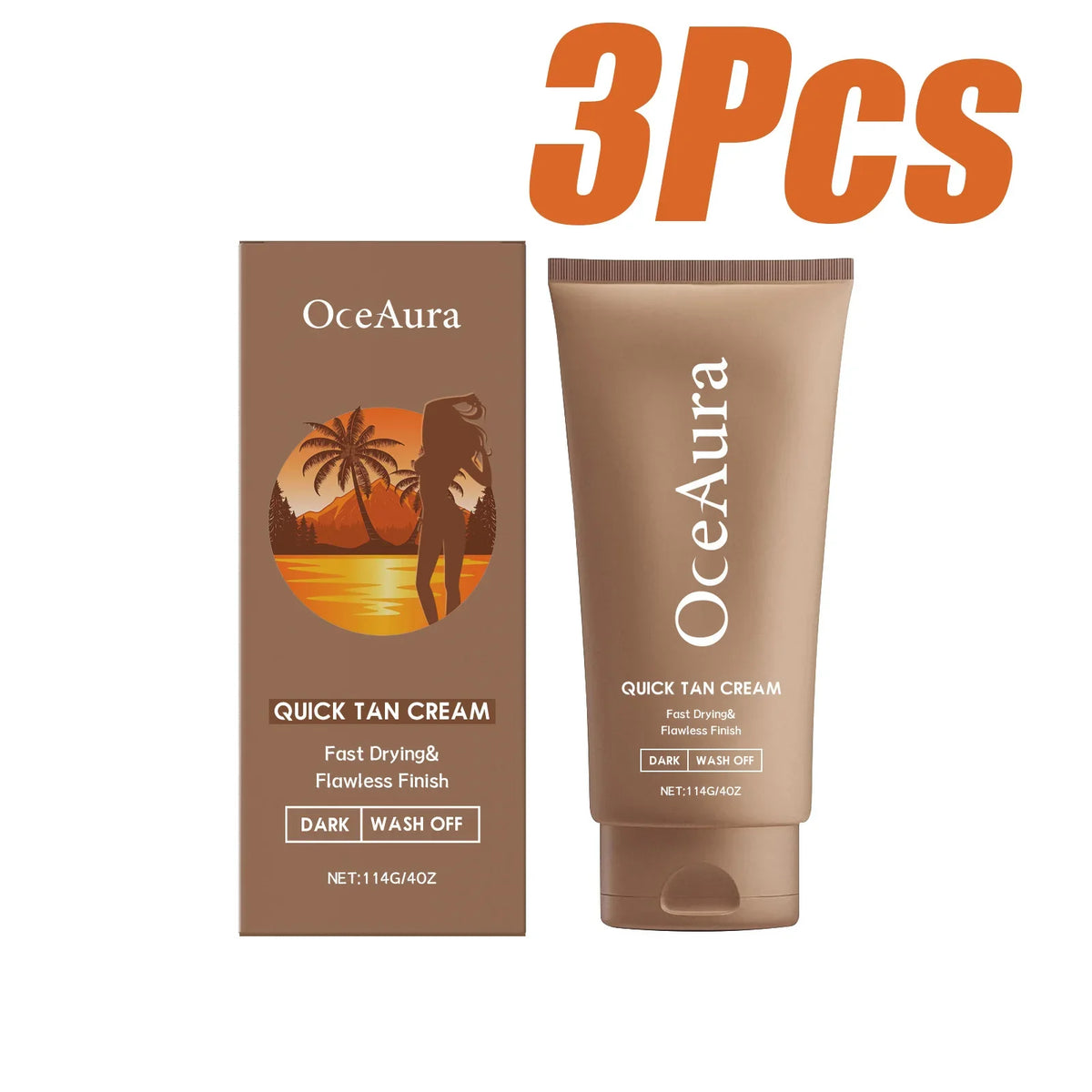 Self Tanning Cream Natural Bronzing Lotion with Nourishing Oils Self Tanning Cream Qme 3 x 114g Boxed