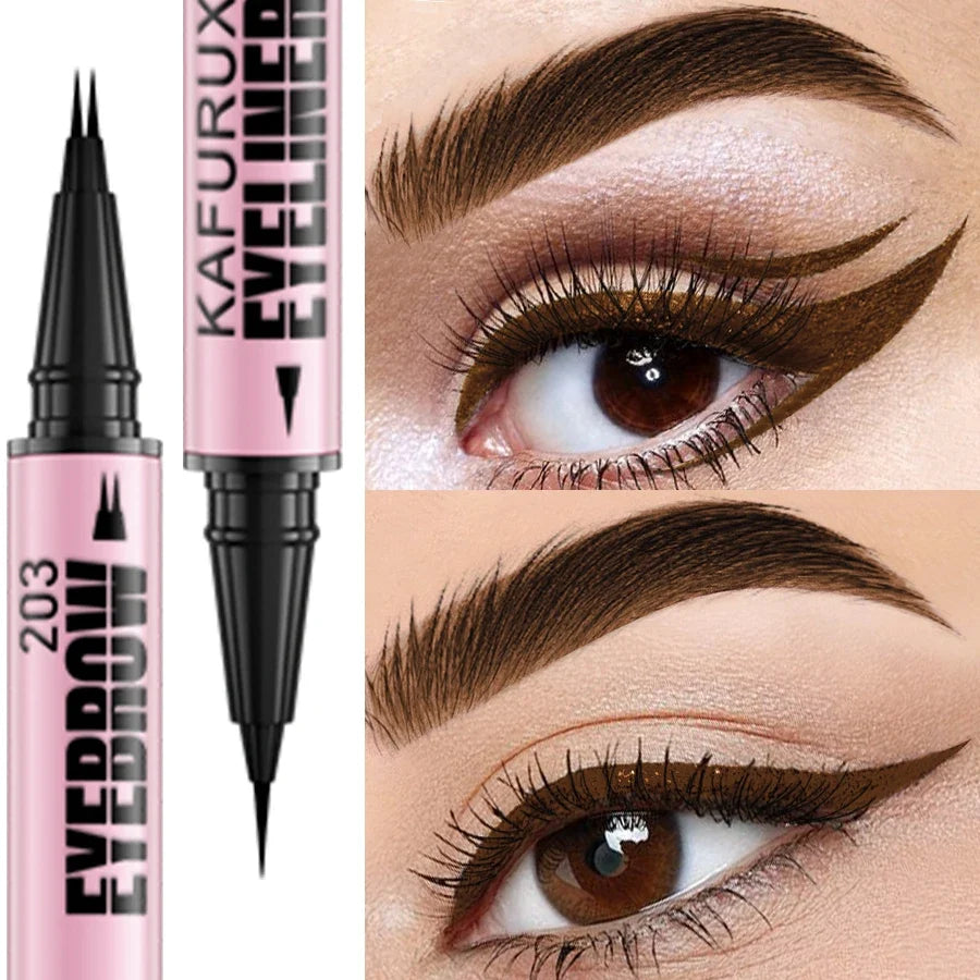 Waterproof Double-Ended Eyebrow Pen & Eyeliner – 4 Colors Eyebrow Pen & Eyeliner Qme 203