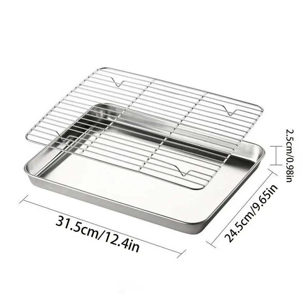 Stainless Steel Baking Pans & Cooling Rack Set – Non-Stick Baking Pan Set Qme China Mainland WHITE