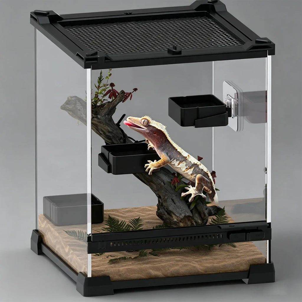 Wall Mount Reptile Food & Water Bowl – Gecko, Iguana Reptile Feeder Bowl Qme