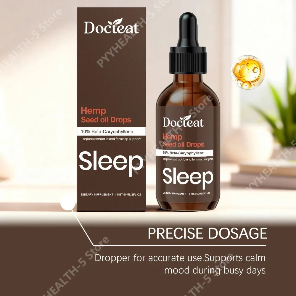 Docteat Sleep Drops – Hemp Seed Oil & Terpene Blend 60ml Sleep Support Drops Qst