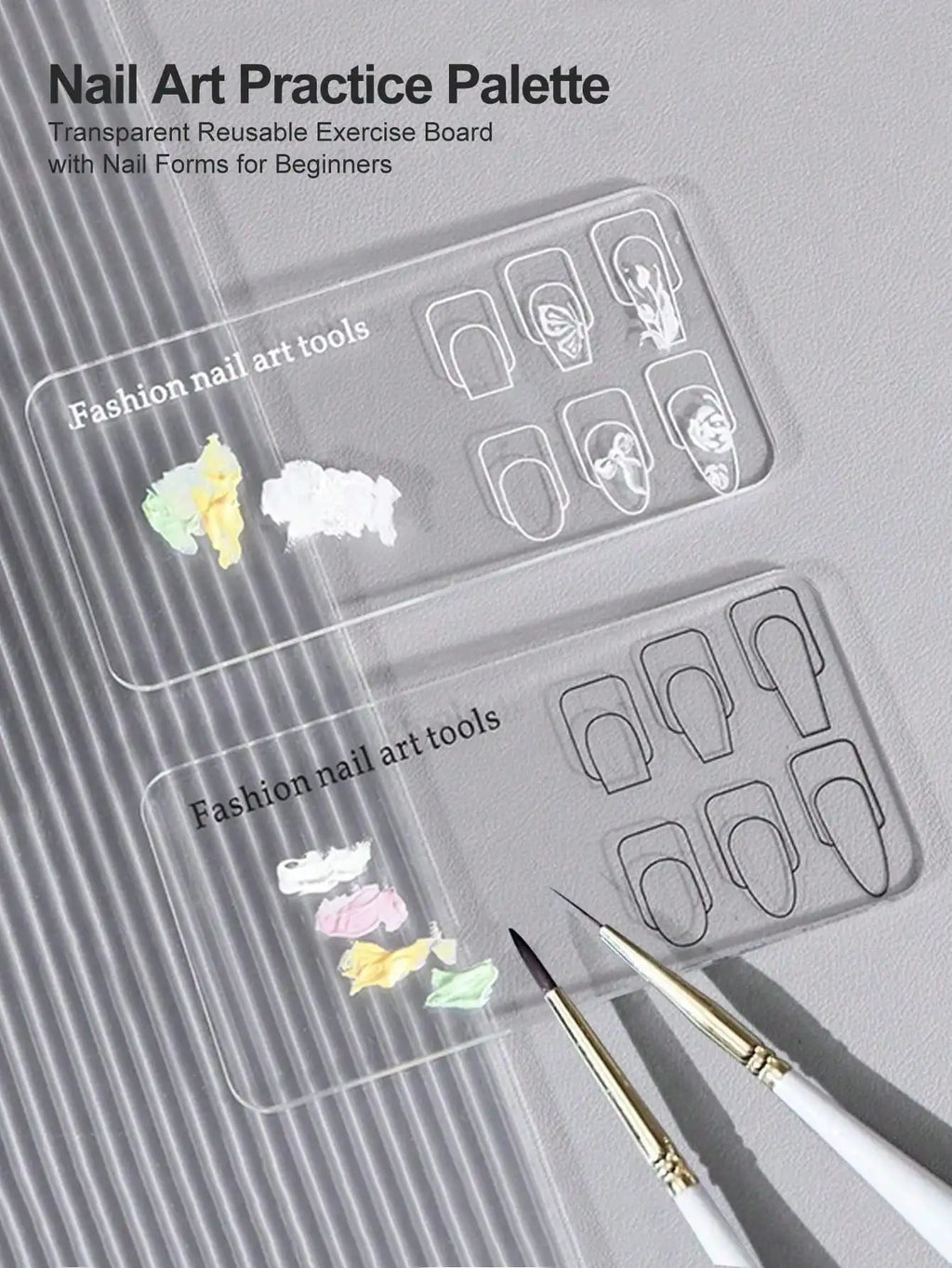Nail Art Practice Palette – Transparent Reusable Stencils Nail Art Palette Qme