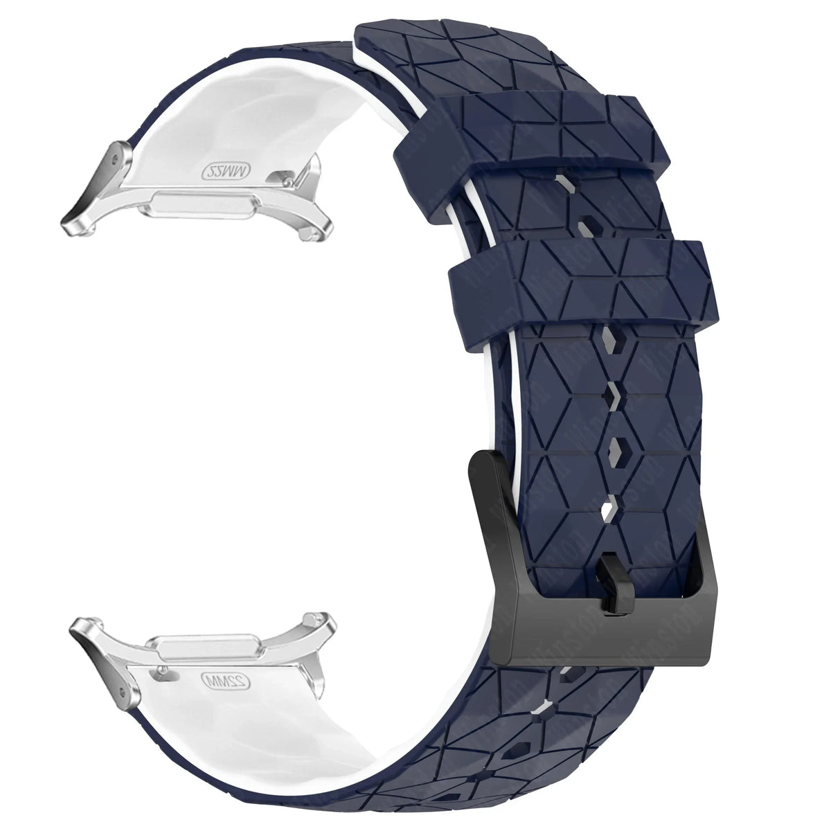 Silicone Sport Strap for Samsung Galaxy Watch 7 Ultra – 40 Colors Silicone Watch Strap Qme MidnightU White-S Galaxy Watch 7 Ultra