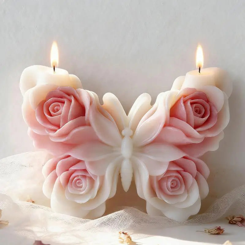 Rose Butterfly Silicone Mold – DIY Candle & Plaster Art Silicone Craft Mold Qst