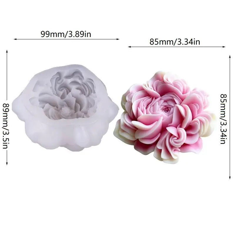 3D Flower Silicone Mold – Chocolate Cake Peony Rose Baking Mould Silicone Baking Mold Qst