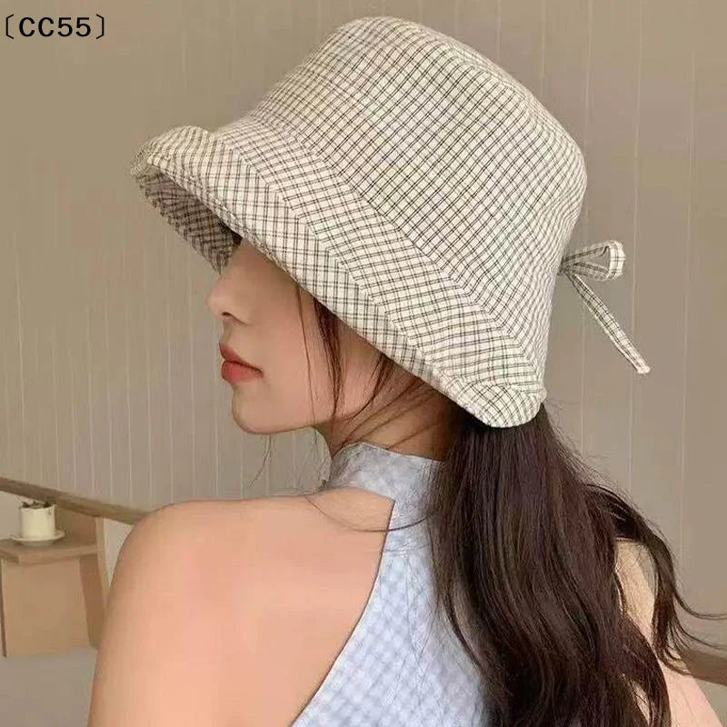 Women's Plaid Bucket Hat – Wide Brim Quick-Dry Sun Hat Bucket Hat Qst