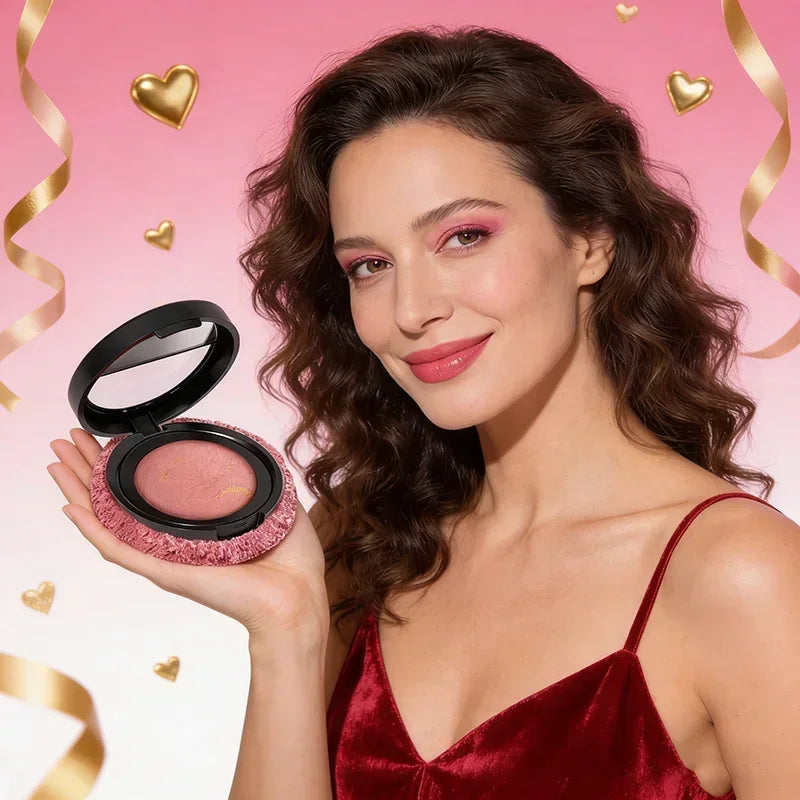 Korean Shimmer Pearl Blush Powder – Natural Face Sculpting Shimmer Blush Powder Qme