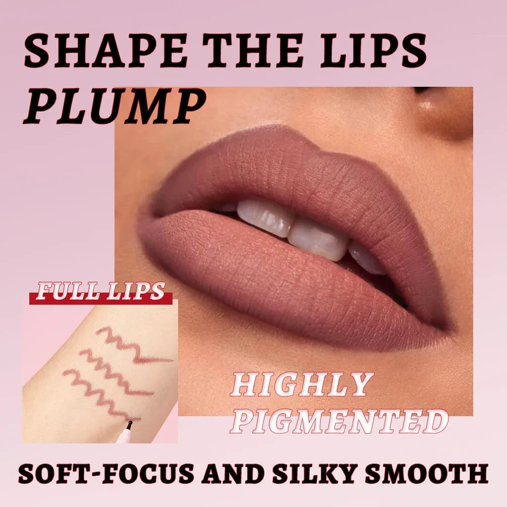 QIBEST Matte Liquid Lipliner – Waterproof Plumping Lip Stain Liquid Lip Liner Qme