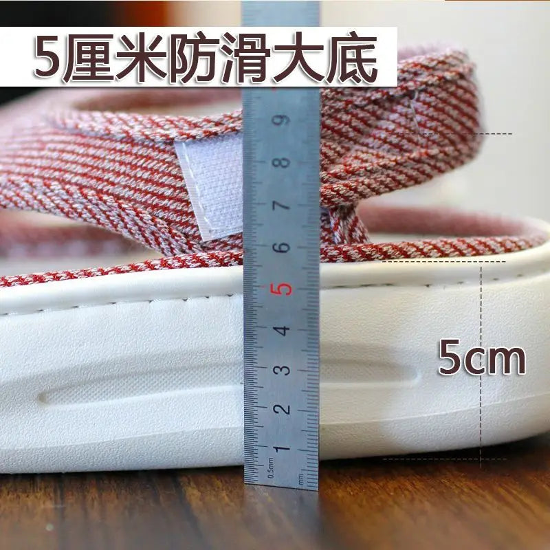 Women's Linen Slingback Sandals – Breathable Non-Slip Summer Women's Sandals Qst