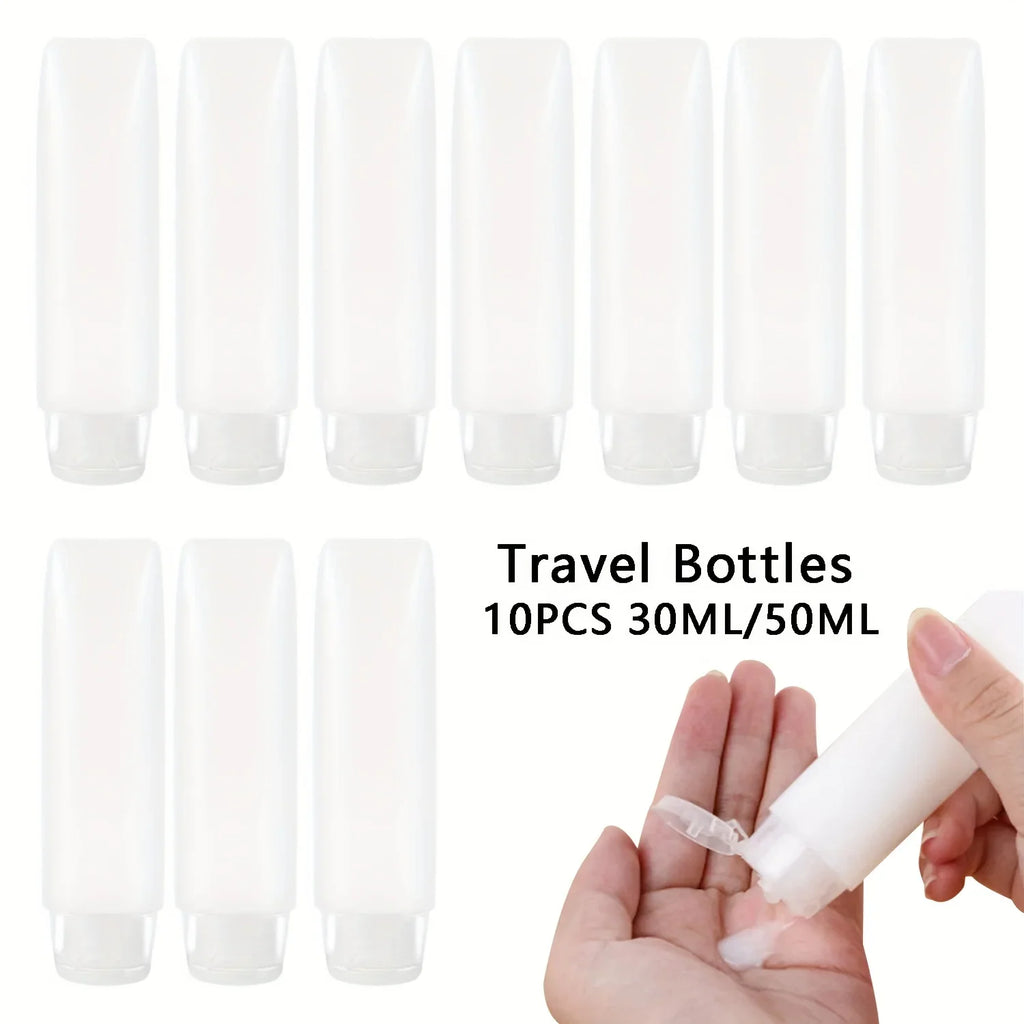 30-Pack Refillable Travel Squeeze Tube Bottles 30ml & 50ml Travel Tube Bottles Qme WHITE 30ml Plastic