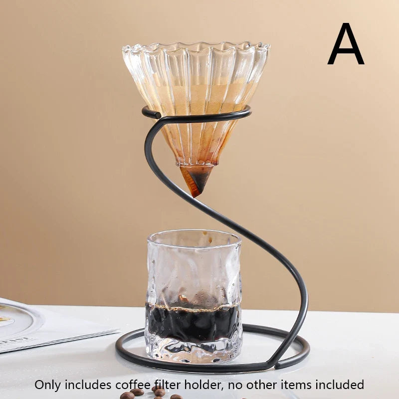 Pour Over Coffee Dripper Stand & Filter Cup Holder | Metal Rack Coffee Dripper Stand Qme A