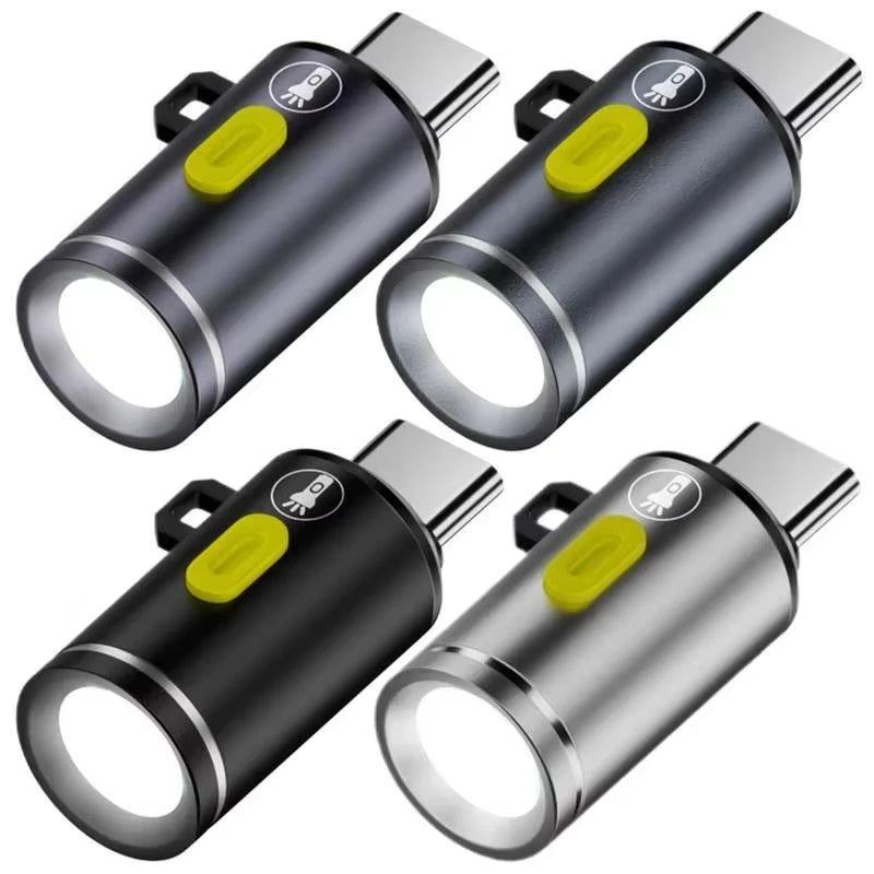 Type-C LED Mini Flashlight – Portable USB-C Pocket Torch LED Pocket Flashlight Qst