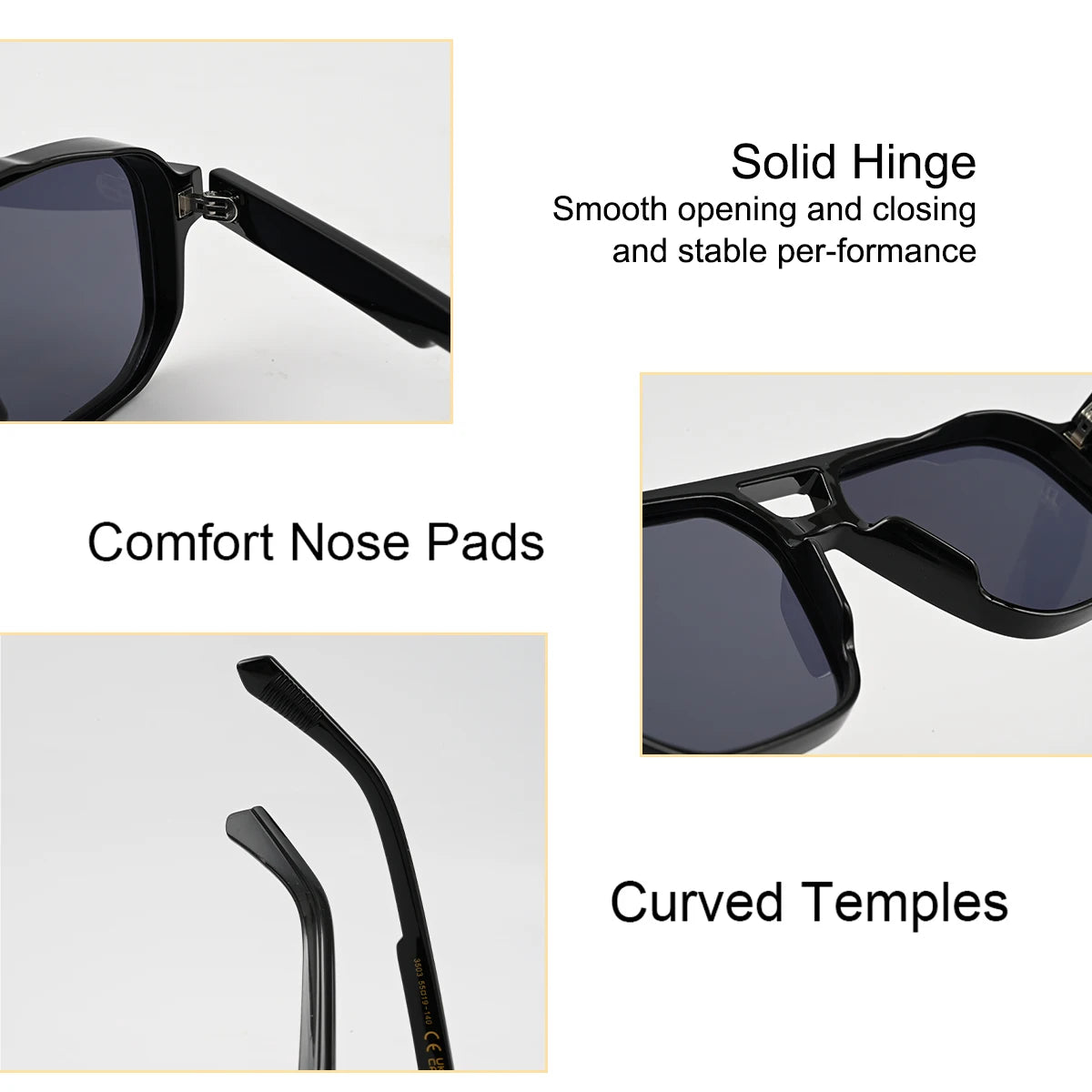 VOPHA Retro Pilot Sunglasses Double Bridge UV400 Unisex Pilot Sunglasses Qst