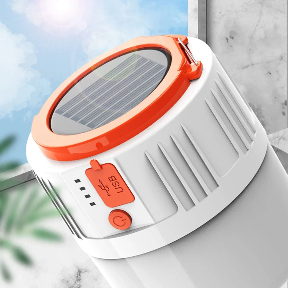 Solar LED Camping Light Bulb – 5 Modes, USB Rechargeable Solar Camping Lantern Qme