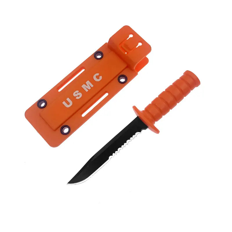 Swayboo Mini Neck Knife Sawtooth Fixed Blade – Camping Survival Fixed Blade Knife Qst Orange Sawtooth
