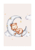 Cartoon Animals Moon Stars Canvas Wall Art Poster | Home Decor Canvas Wall Art Qst 1 30x40cm Unframed
