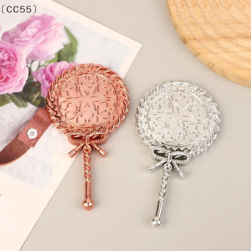 Vintage Baroque Handheld Makeup Mirror – Round Cosmetic Mirror Handheld Makeup Mirror Qst