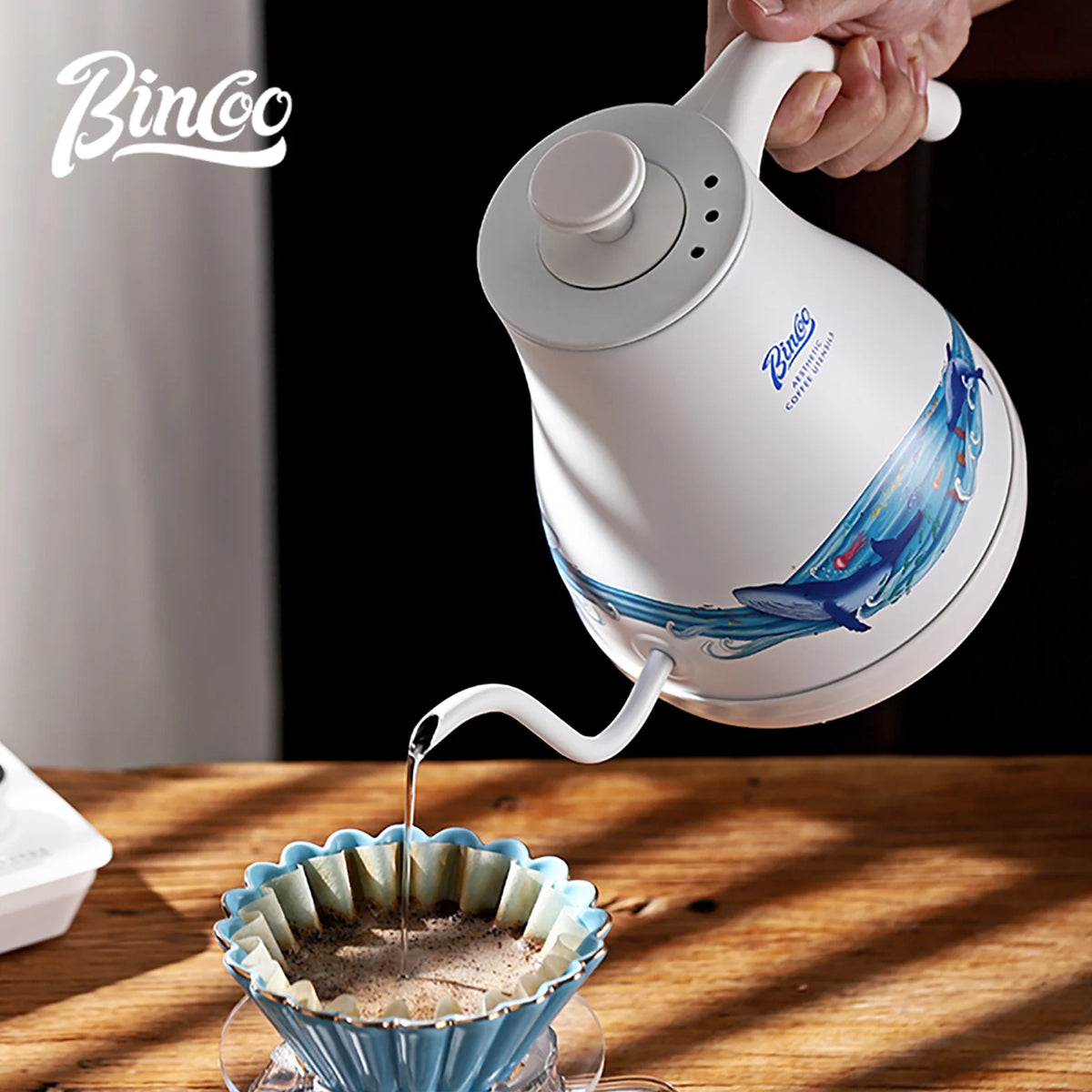 BINCOO 1L Smart Gooseneck Electric Kettle – Temperature Control 220V Gooseneck Electric Kettle Qst